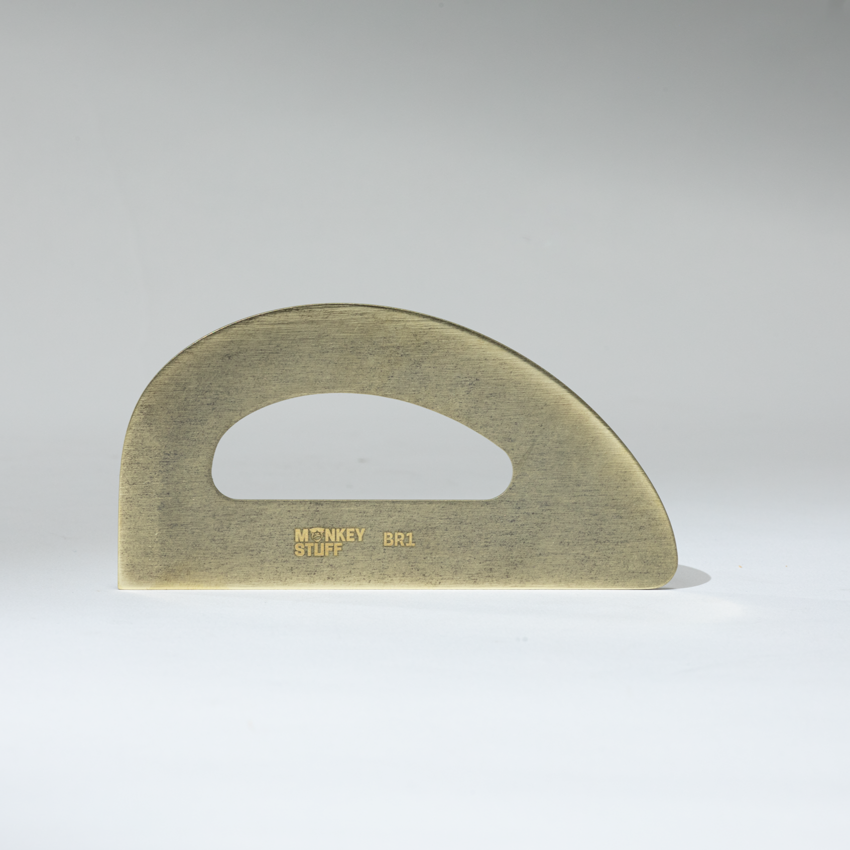 Monkey Stuff BR1 Brass Rib — medium-sized general-purpose pottery rib made from 260 brass