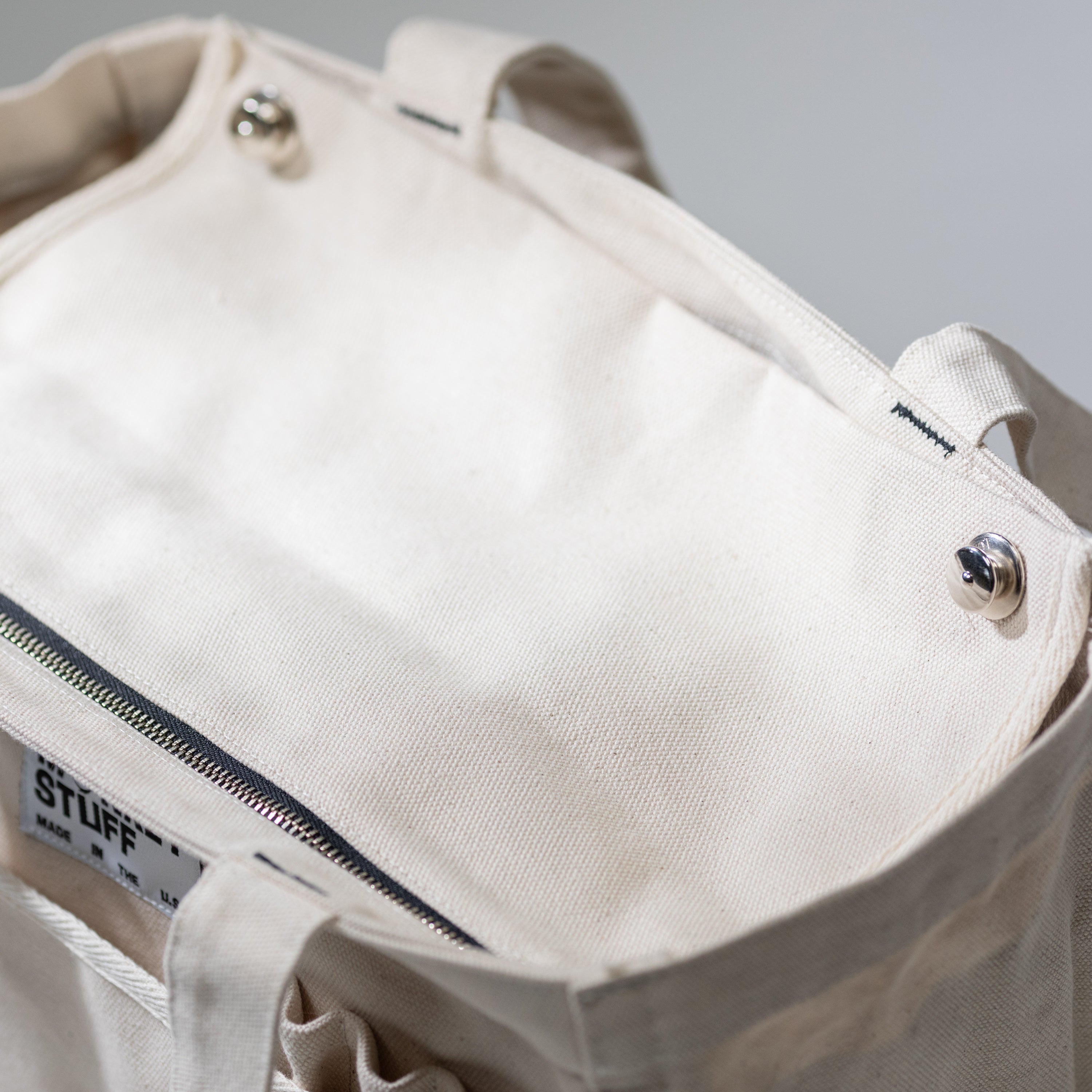 Close-up of the medium tool bag's durable studio-grade materials